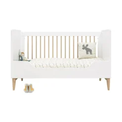 Bopita Paris Bedbank Wit / Eiken 70 X 140 Cm -Kindermeubelwinkel 16319351 bench bed 70x140 pari 1 2ee6