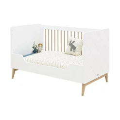 Bopita Paris Bedbank Wit / Eiken 70 X 140 Cm -Kindermeubelwinkel 16319351 bench bed 70x140 pari 2 b474