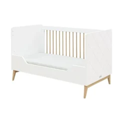 Bopita Paris Bedbank Wit / Eiken 70 X 140 Cm -Kindermeubelwinkel 16319351 bench bed 70x140 pari 3 19bb