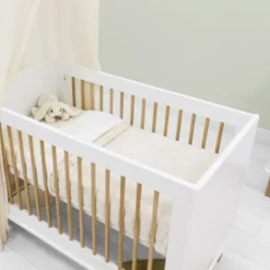 Bopita Mika Ledikant Wit / Eiken 60 X 120 Cm -Kindermeubelwinkel bed 60x120 mika white oak 9 58bc