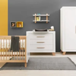 Bopita Lisa Babykamer Wit / Naturel | Bed 60 X 120 Cm + Commode