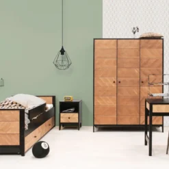 Bopita Job Kinderkamer Vintage Honey | Bed 90 X 200 Cm + Bureau