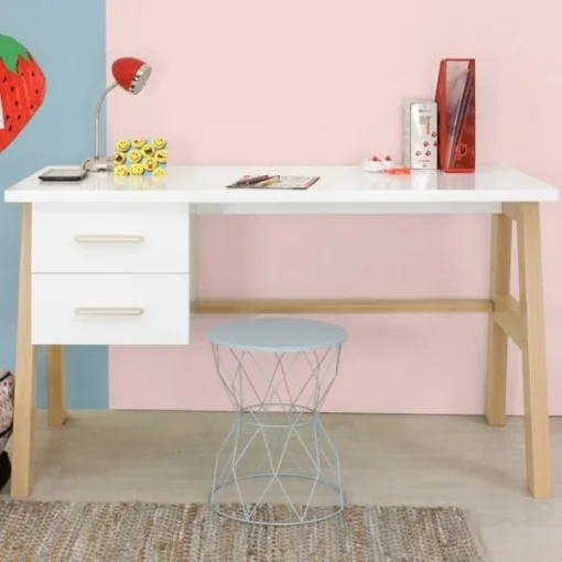 Bopita Lisa Bureau Wit / Naturel - Afbeelding 3